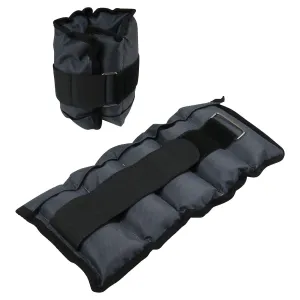Ankle Wrist Weight Straps Adjustable Black/Grey 2 x 2.5Kg